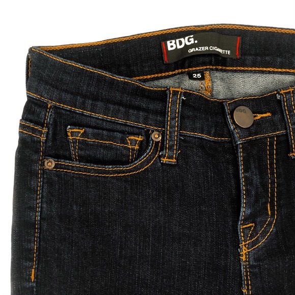 BDG Womens Size 25 Grazer Cigarette Skinny Blue Jeans Dark Wash Stretch Denim - Picture 5 of 7